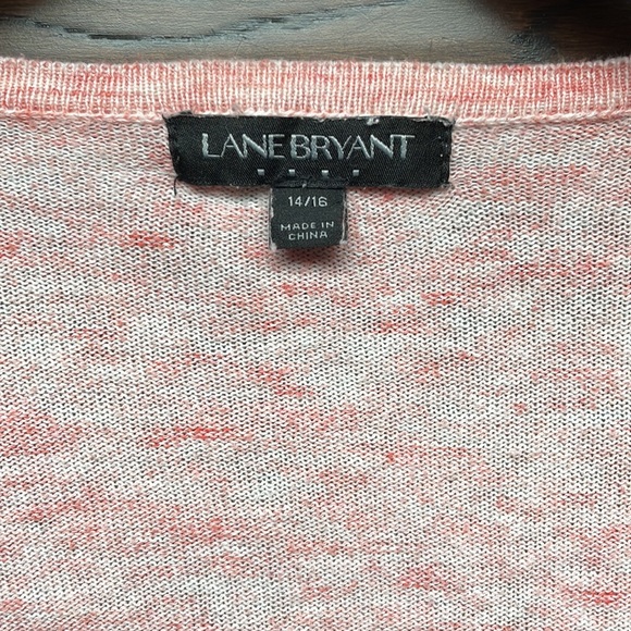 Lane Bryant pink peach open cardigan longer front short back cotton plus size - Picture 5 of 9